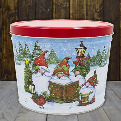 Festive Gnomes 2 Gal Popcorn Tin